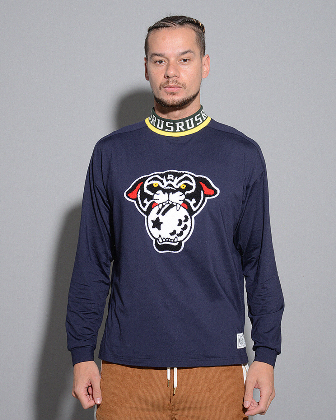 RIB COLLAR LOOSE FIT MOCKNECK LS(PANTHER) – Russeluno Globel Official