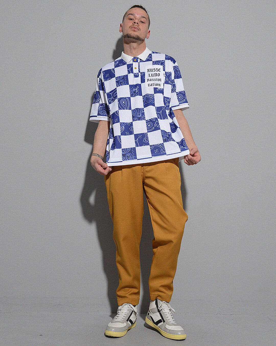 ラッセルノ　POCKET LOOSE FIT POLO サイズ4 POCKET LOOSE FIT POLO(PATTERN) – Russeluno Globel Official