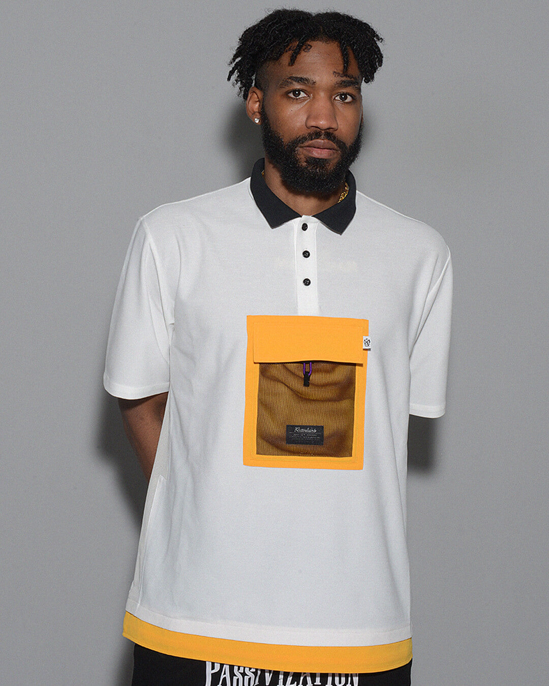 LAYERED CENTER POCKET LOOSE FIT POLO